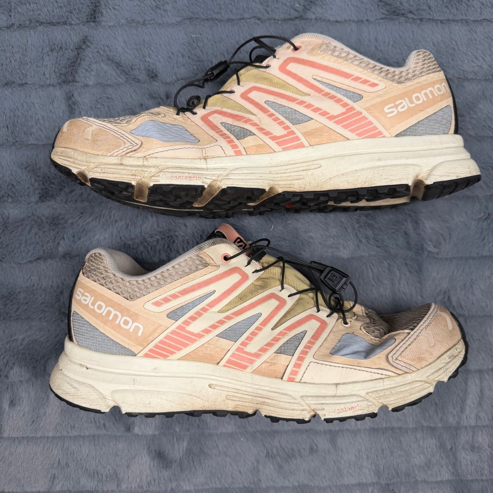 Salomon X-Mission 4 Tan Peach Trail Running Shoes 415892 Womens 10 Mens 9